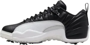 NIKE Jordan 12 Low Retro Men's Golf Cleats, Black/White-Varsity Red, 12