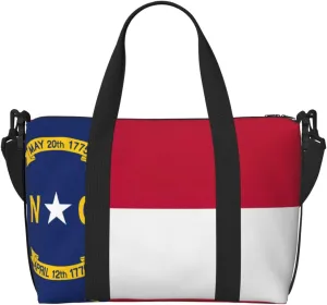 North Carolina state flag print Travel Duffle Bag,Weekender Bags,Gym Duffel Bag,Luggage Duffle Overnight for Women Men