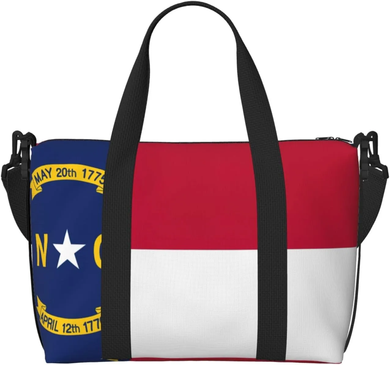 North Carolina state flag print Travel Duffle Bag,Weekender Bags,Gym Duffel Bag,Luggage Duffle Overnight for Women Men