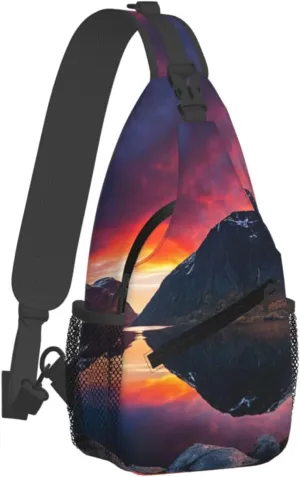 Norway Islands Print Cross Chest Bag Diagonally,Sling Backpack Fashion Travel Hiking Daypack Crossbody Shoulder Bag For Men Women.