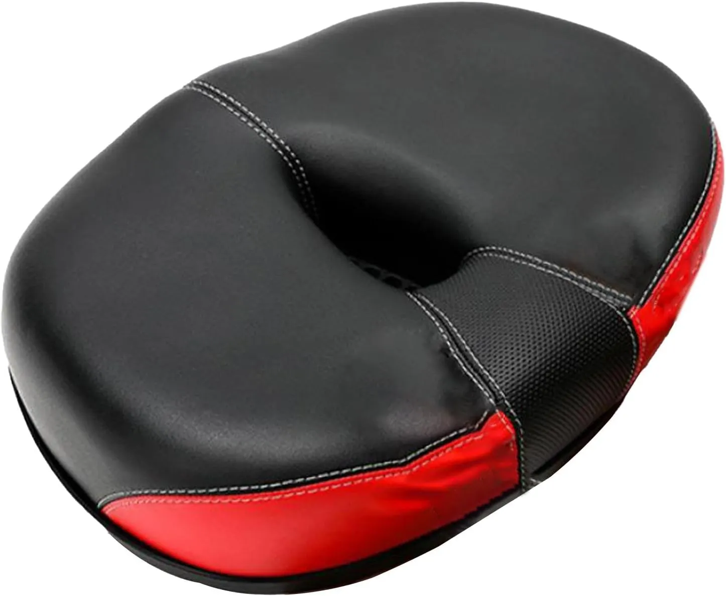 Noseless bikes Seat, Replacement bikes Saddle, bikes Seat Cushion, Waterproof Wide bikes Saddle Cushion, bicycles Seat Pad, Shock Absorption with Tail Reflector for City bikess, Black red