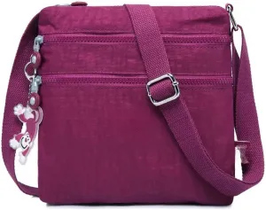 Nylon Men Women Shoulder Messenger Bag Small Cross Body Phone Purse Lightweight Blue Grey Black Red