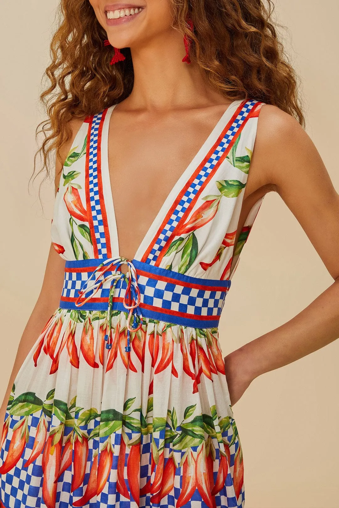 Off-White Picnic Peppers Ainika Midi Dress