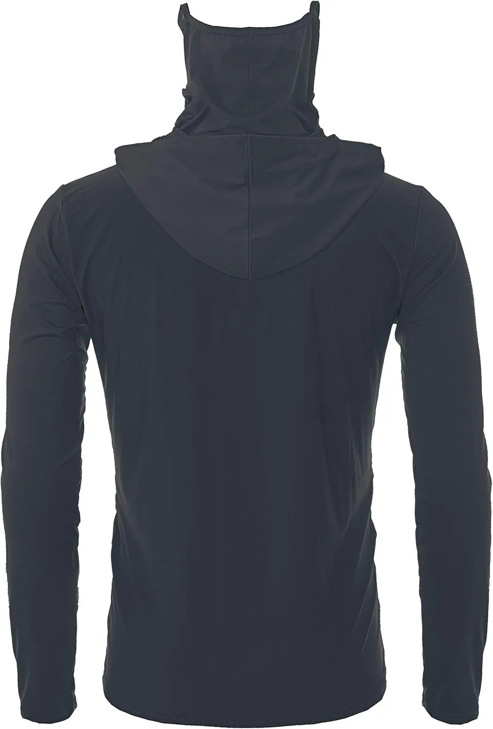Ohoo Mens Slim Fit Long Sleeve Lightweight Cool Dry UPF 50  Sun Protection Face Mask Mock Neck Athletic Hoodie T-Shirt