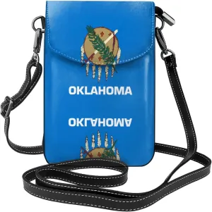 Oklahoma State Flag Small Phone Wallet - Versatile everyday shoulder and crossbody bag with adjustable strap and card slots