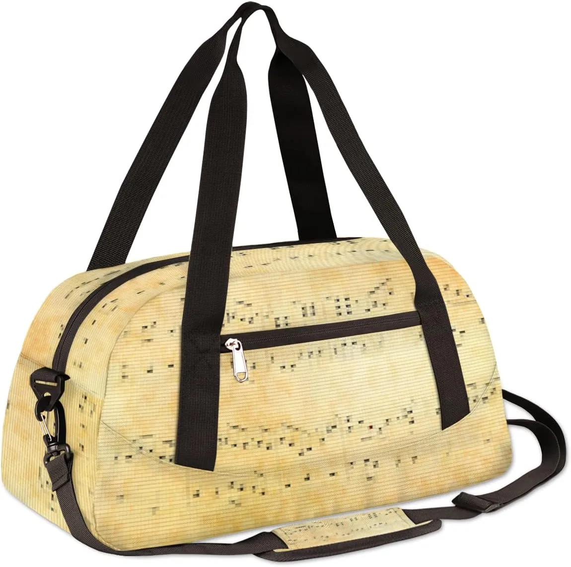 Old Music Sheet Kids Duffel Bag for Girls Boys Teens, Music Pixel Wind Dance Bag Overnight Small Duffel Bag Carry On Weekend Sports Gym Travel Bag for School Practice Gymnastics Ballet
