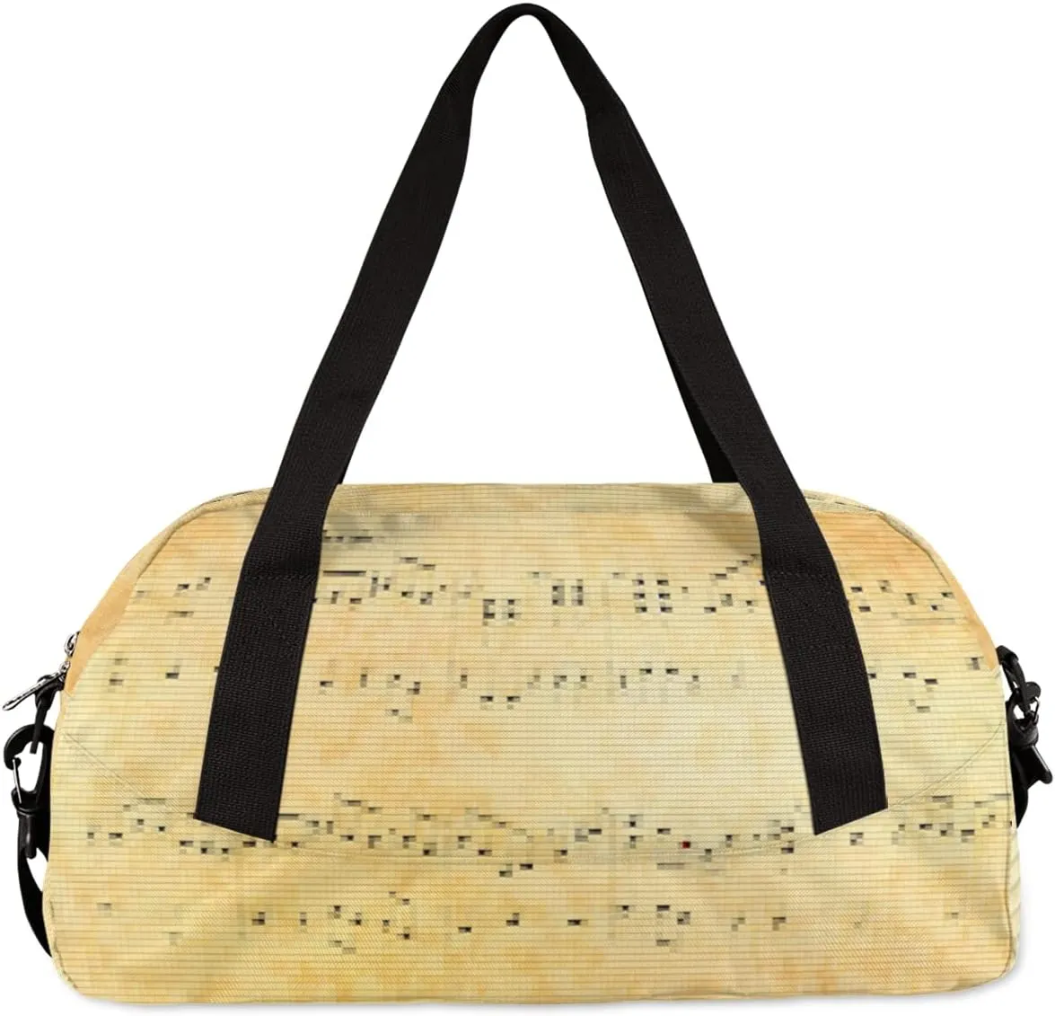 Old Music Sheet Kids Duffel Bag for Girls Boys Teens, Music Pixel Wind Dance Bag Overnight Small Duffel Bag Carry On Weekend Sports Gym Travel Bag for School Practice Gymnastics Ballet