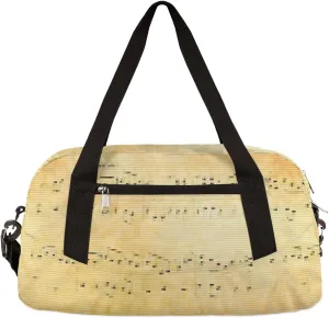 Old Music Sheet Kids Duffel Bag for Girls Boys Teens, Music Pixel Wind Dance Bag Overnight Small Duffel Bag Carry On Weekend Sports Gym Travel Bag for School Practice Gymnastics Ballet