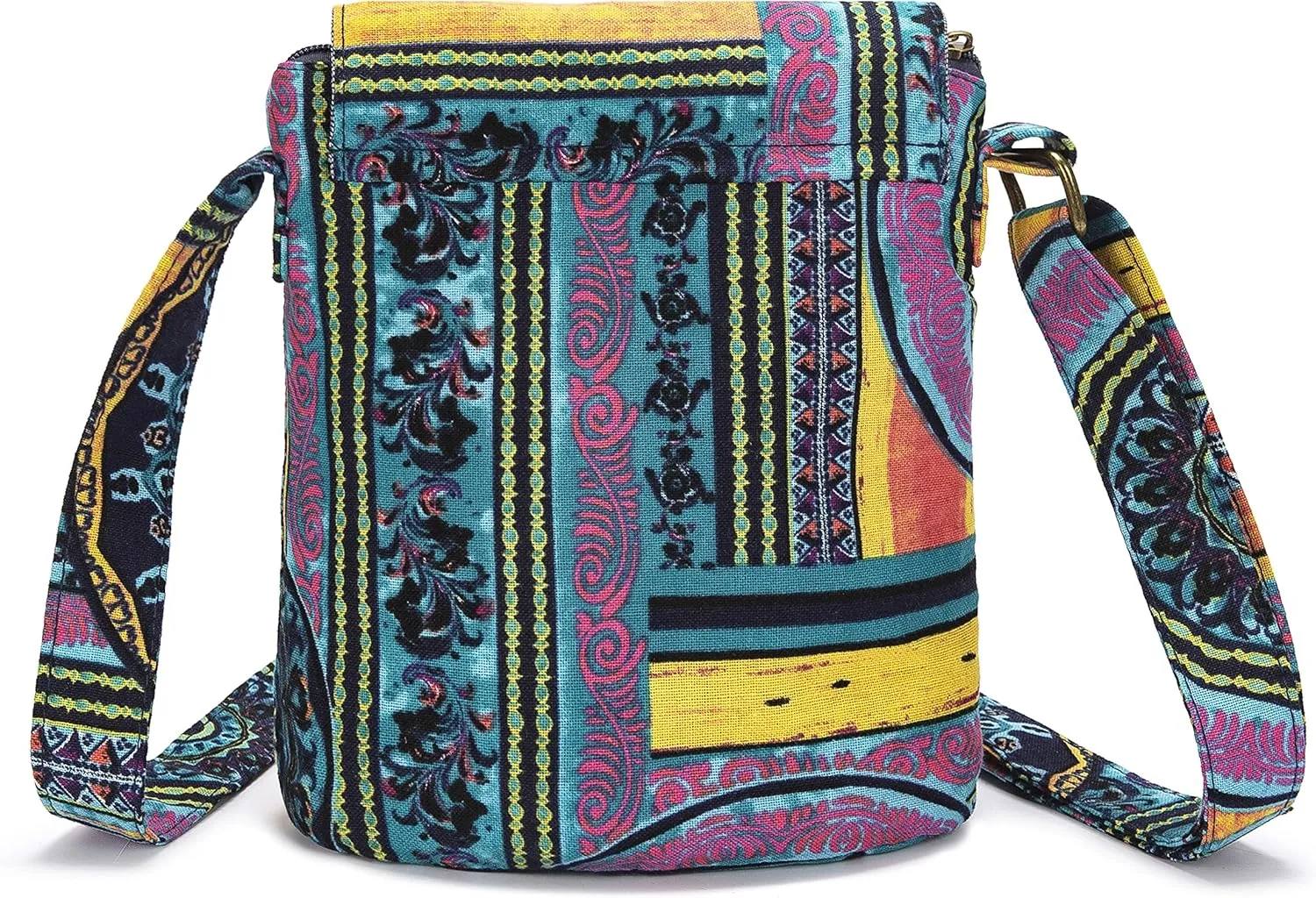 OPQRSTU Women's Retro Small Size Canvas Shoulder Bag Hippie Boho Crossbody Handbag