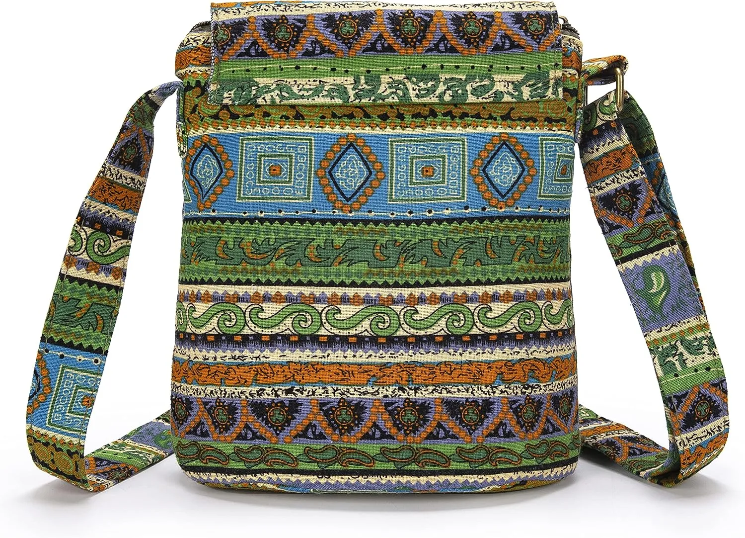 OPQRSTU Women's Retro Small Size Canvas Shoulder Bag Hippie Boho Crossbody Handbag