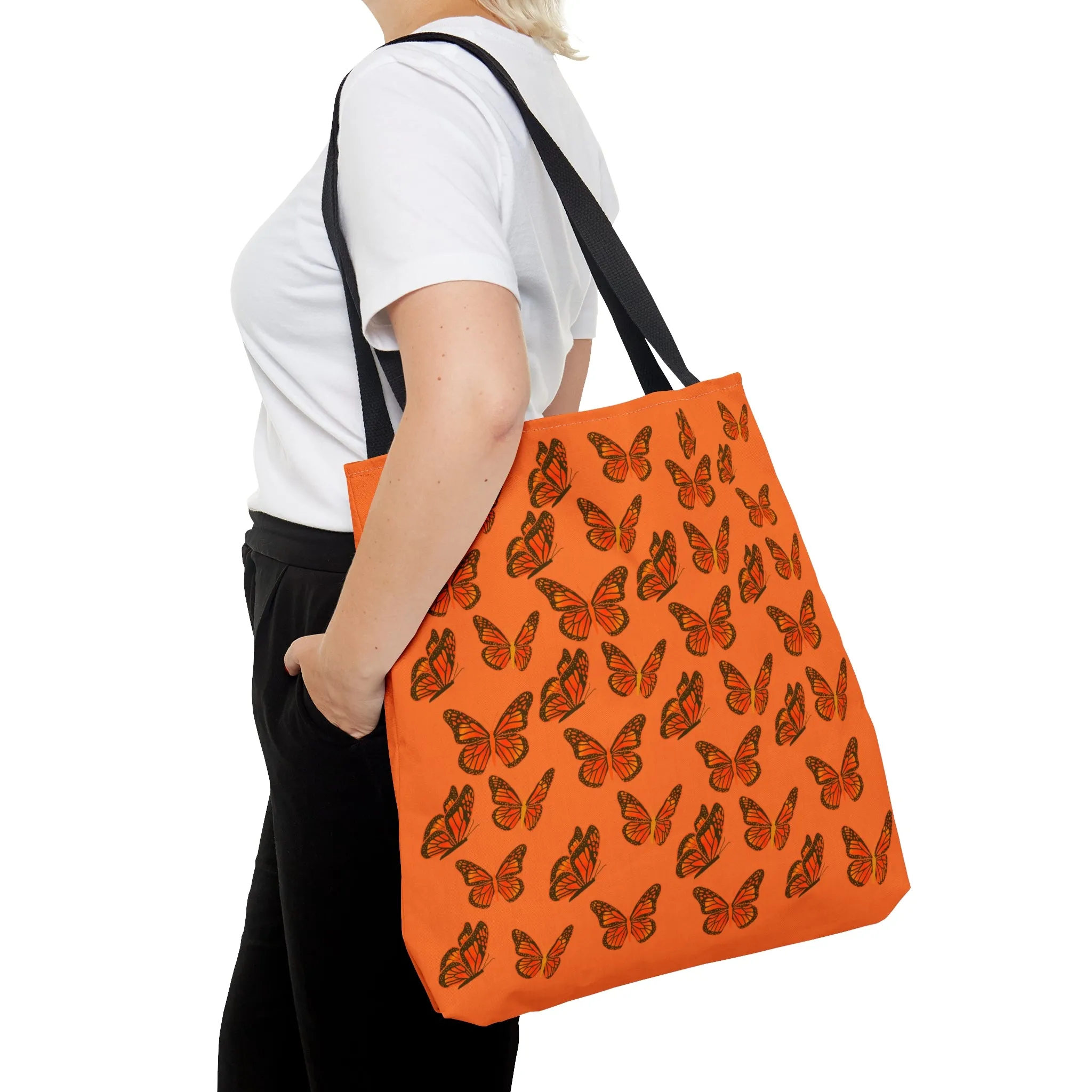 Orange Butterfly Tote Bag