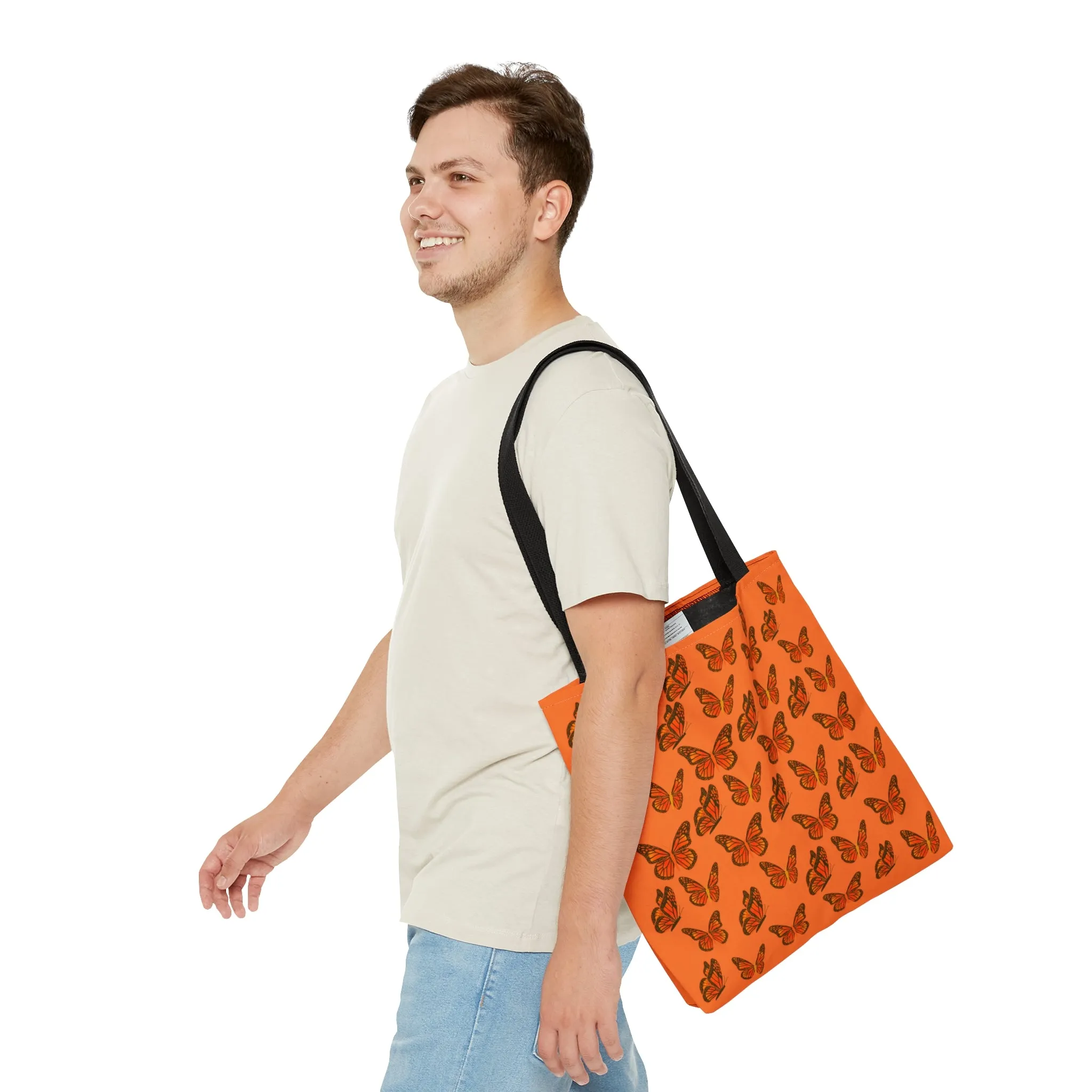 Orange Butterfly Tote Bag