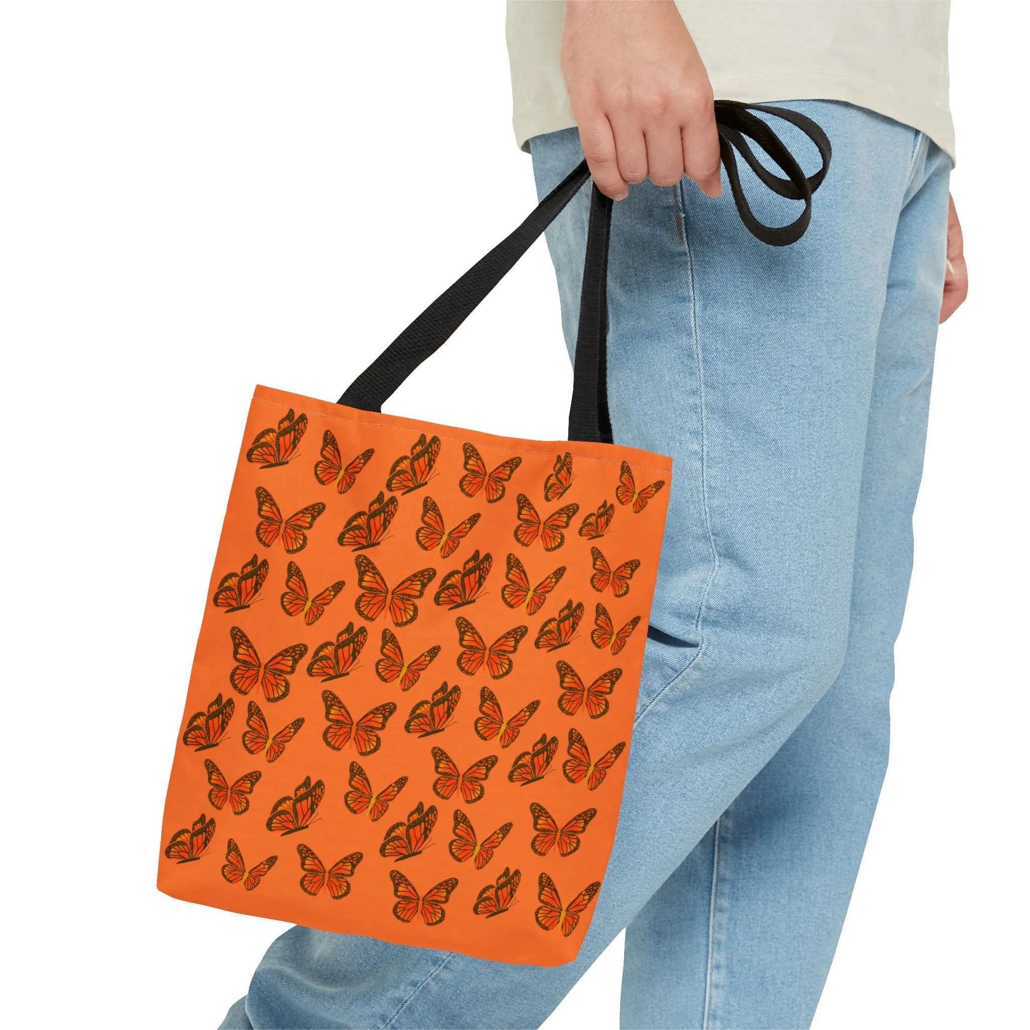 Orange Butterfly Tote Bag
