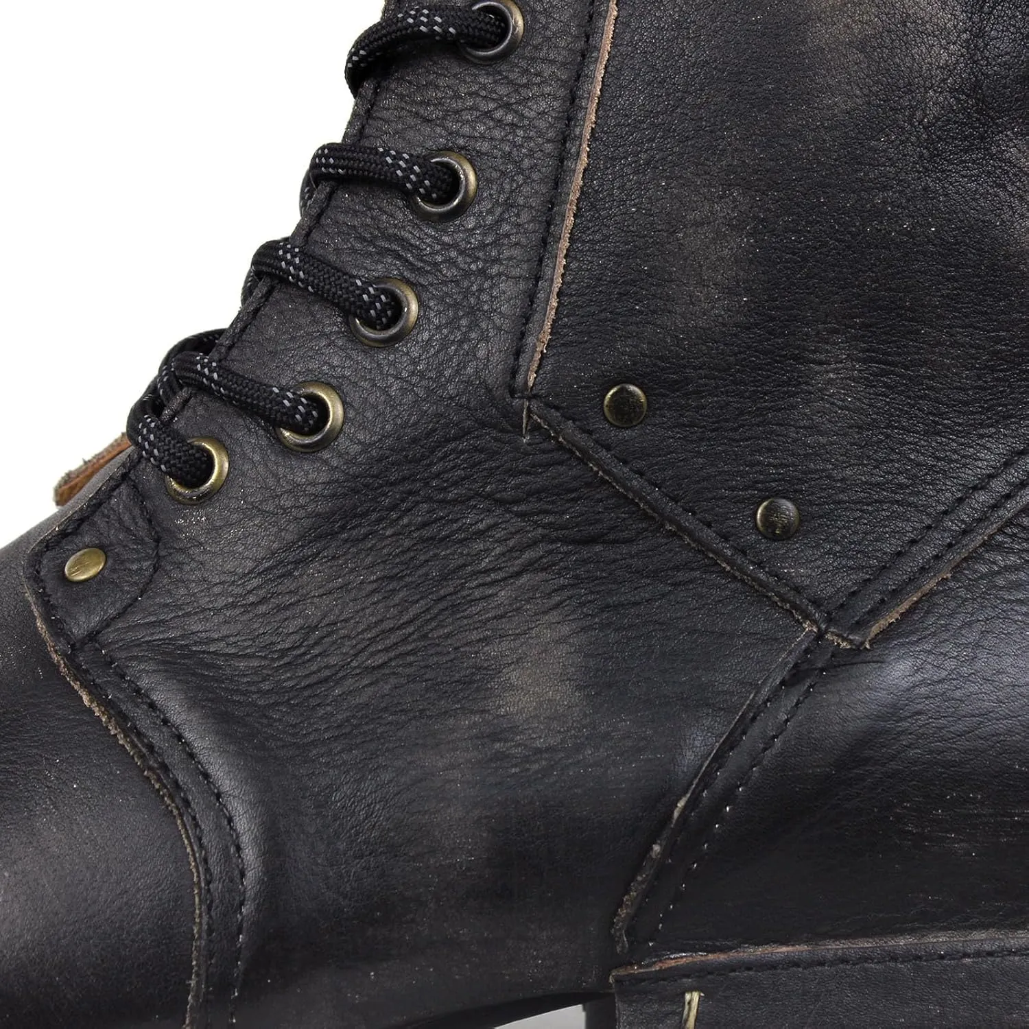 OSSTONE Vintage Brown Moto Boots for Men Fashion lace-up Leather Retro Chukka Boots Casual Shoes OS-6015-6-Vintage-US-R