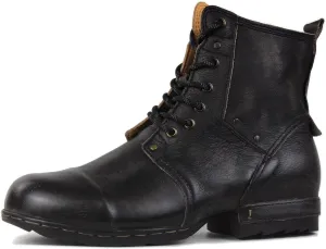 OSSTONE Vintage Brown Moto Boots for Men Fashion lace-up Leather Retro Chukka Boots Casual Shoes OS-6015-6-Vintage-US-R
