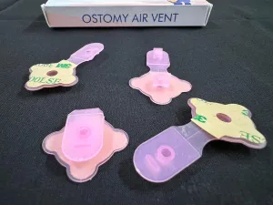 Ostocare air Vent, Unique Dual Locking System, Ostomy Air Vent in Pink, Cancer Awareness, Colostomy ileostomy Bags, Stoma Colostomy Best Gift Ostomy Pouch Covers, Burp on The go Stoma Bags.