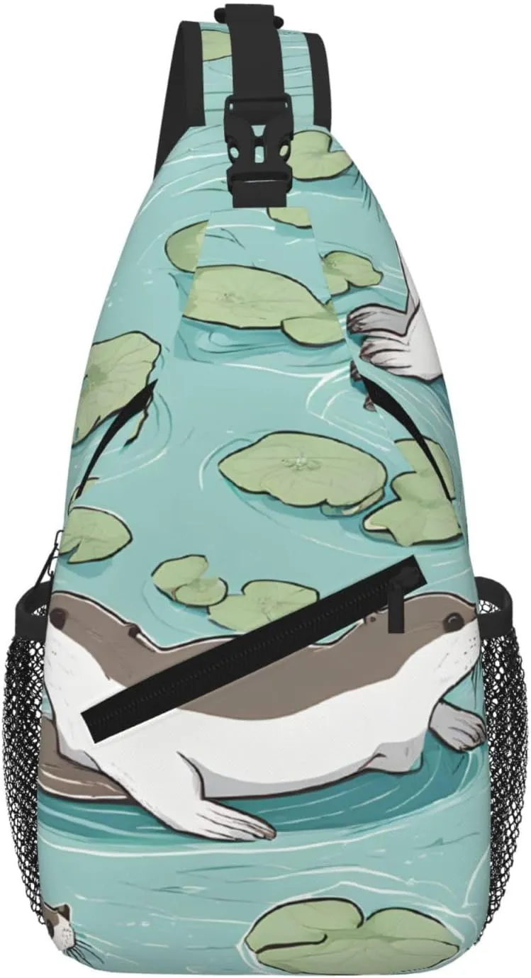 Otters Print Print Cross Chest Bag Diagonally For Short-Distance Travel And Daily Use