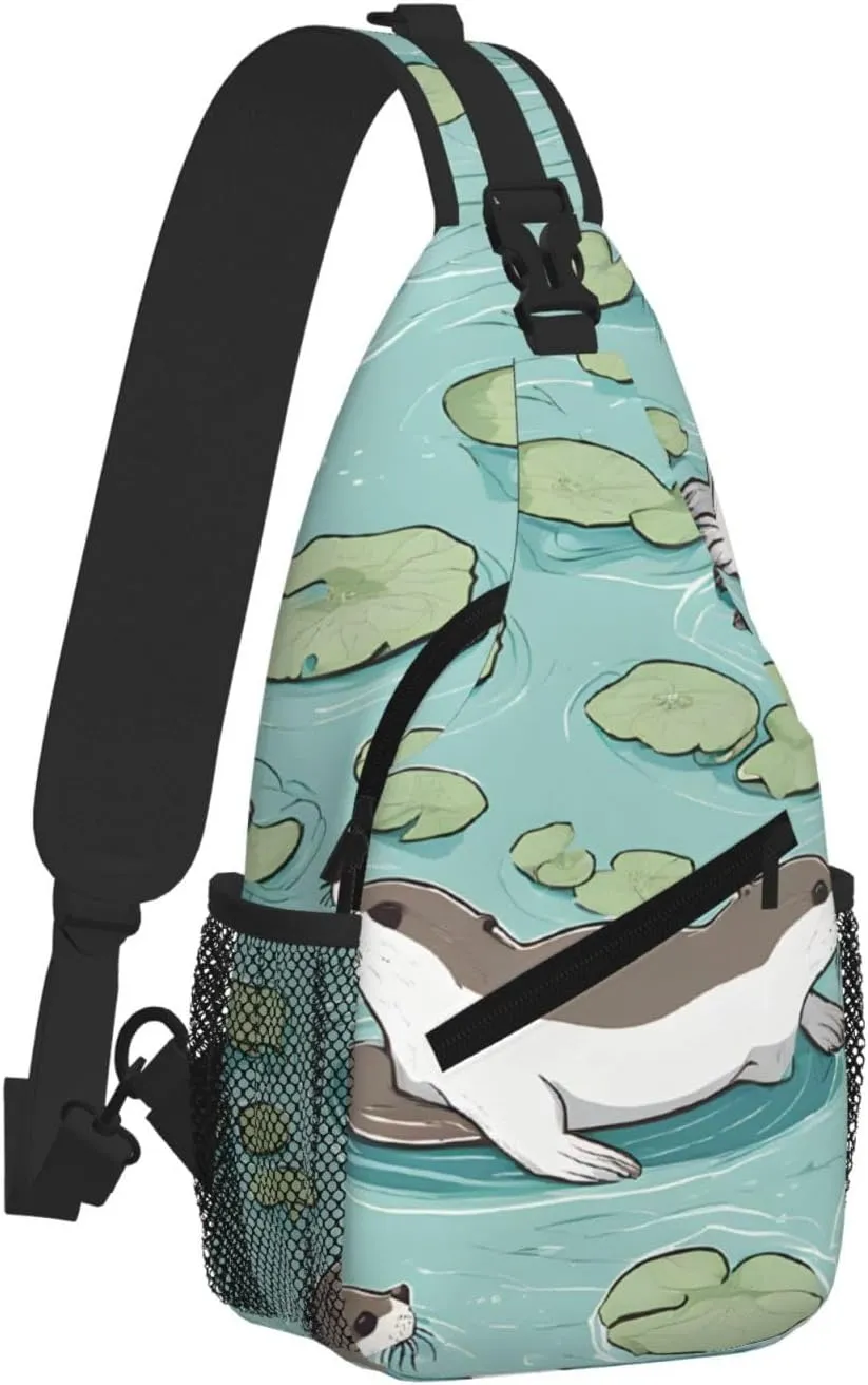 Otters Print Print Cross Chest Bag Diagonally For Short-Distance Travel And Daily Use
