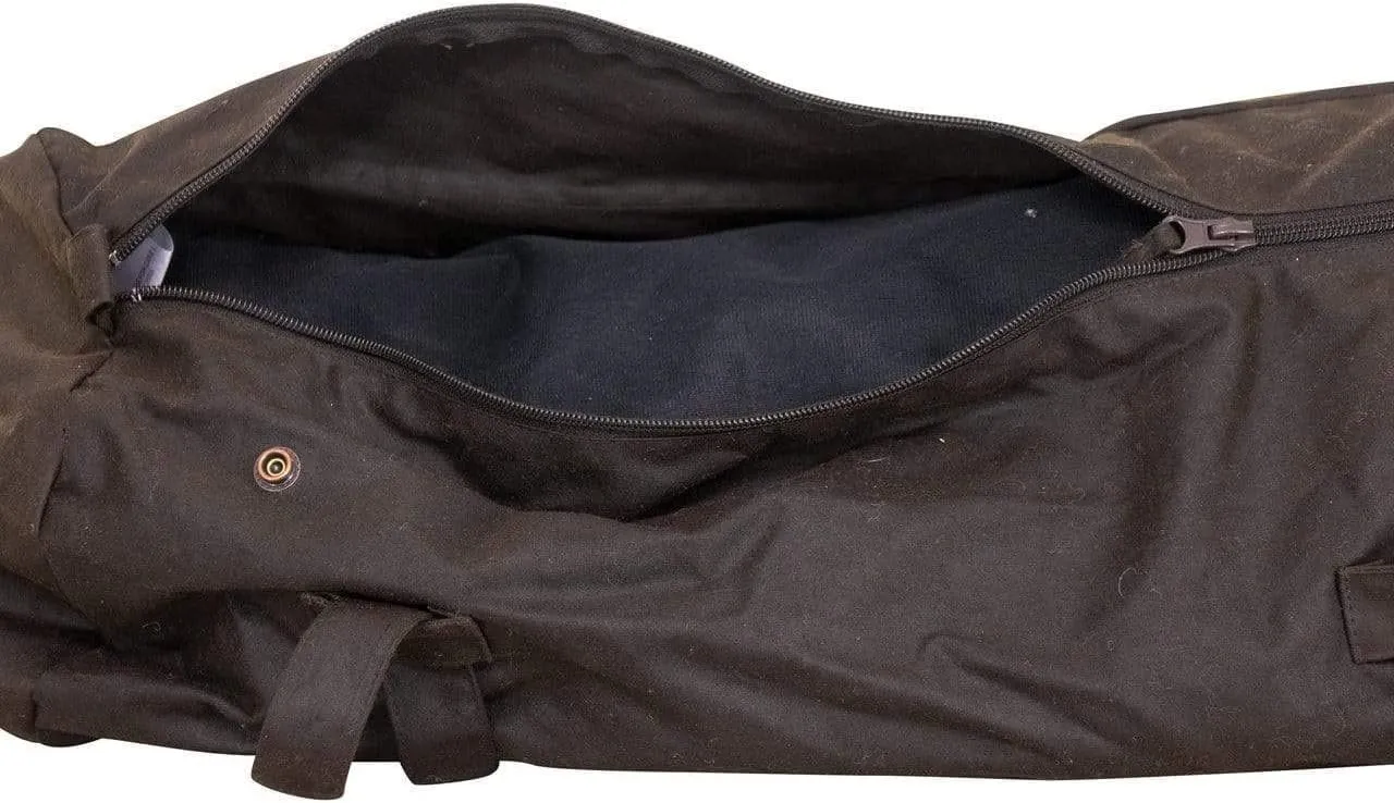 Outback Trading Unisex 2004 Waterproof Breathable Brown Oilskin Cotton Equestrian Cantle Saddle Bag for Horse Riding