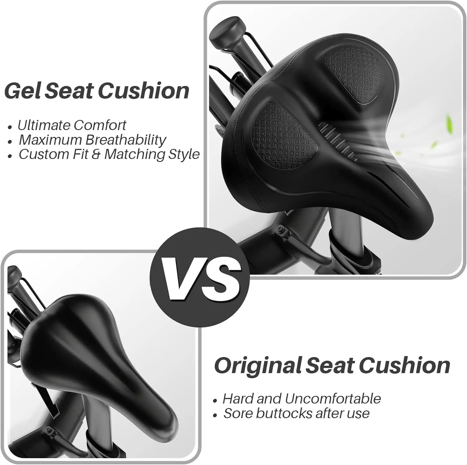 Oversized Bike Seat for Peloton Bike & Bike , Wide Bicycle Saddle Replacement Compatible with Peloton, Exercise or Road Bikes, Seat Cushion for Men & Women