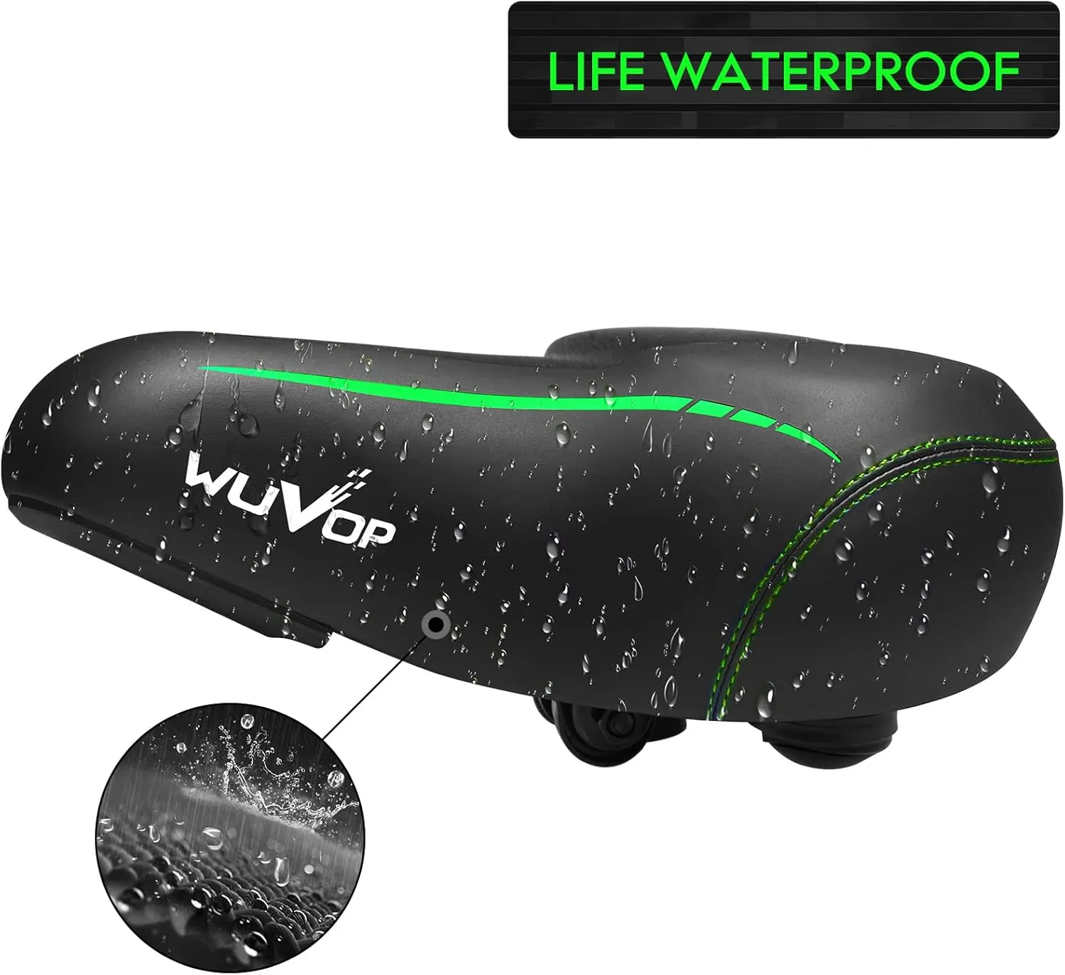 Oversized Bike Seat, Wide Bicycle Seat for Women Men Comfort, Universal Waterproof Bike Saddle Replacement with Safety Reflective Strip for Peloton, Exercise Bikes, Cruiser, City Bikes