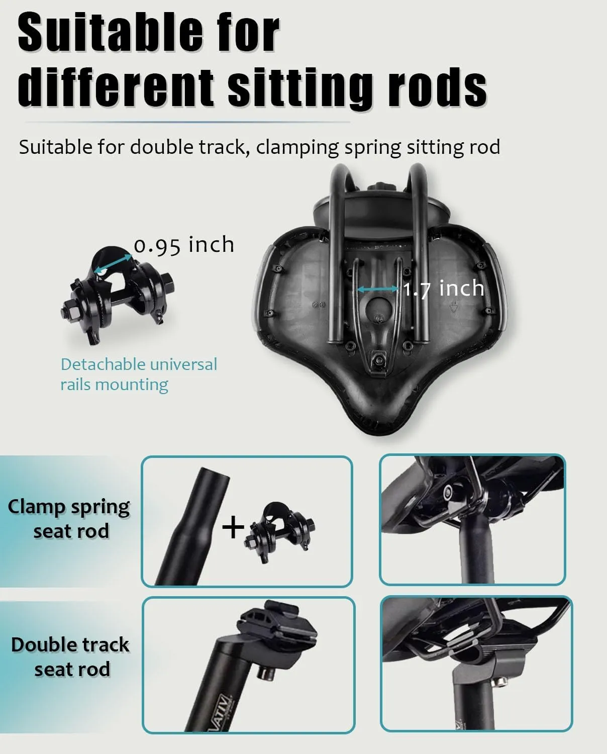 Oversized Electric Scooter Saddle with Backrest - Comfortable Wide Bike Seat Cushion Replacement, Extra Wide Bicycle Seat Wing Ergonomic Design, Shock Absorbing, Waterproof, Universal