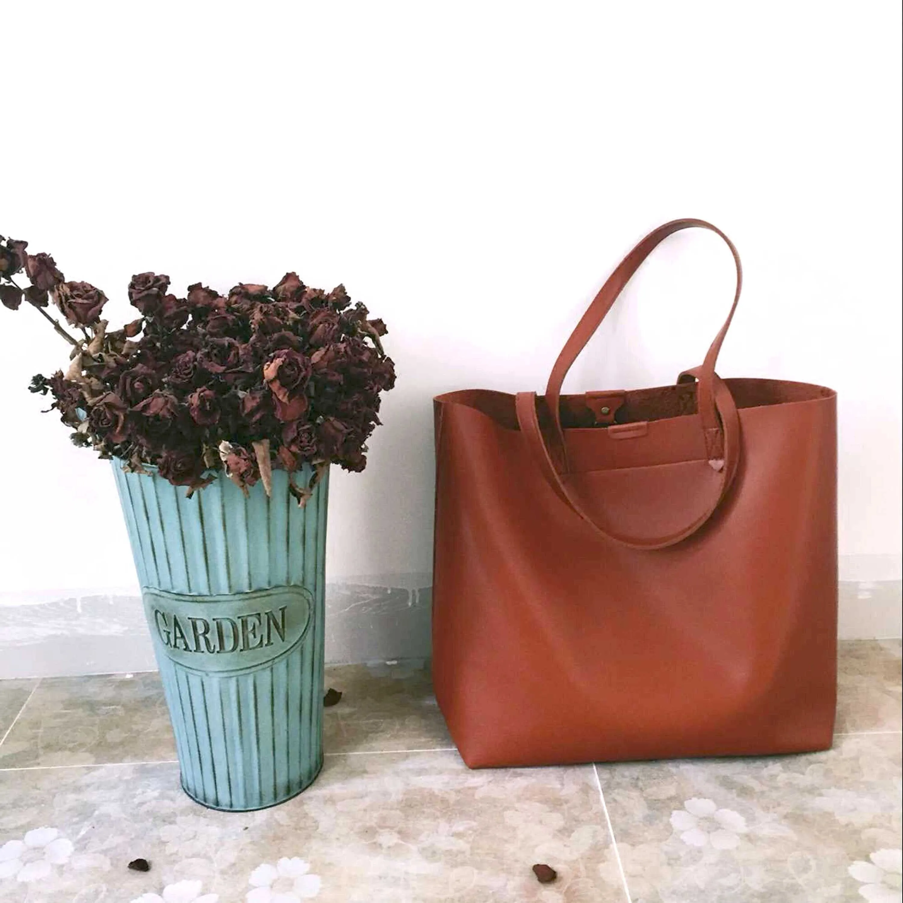 Oversized Tote Bag - Burnt Orange