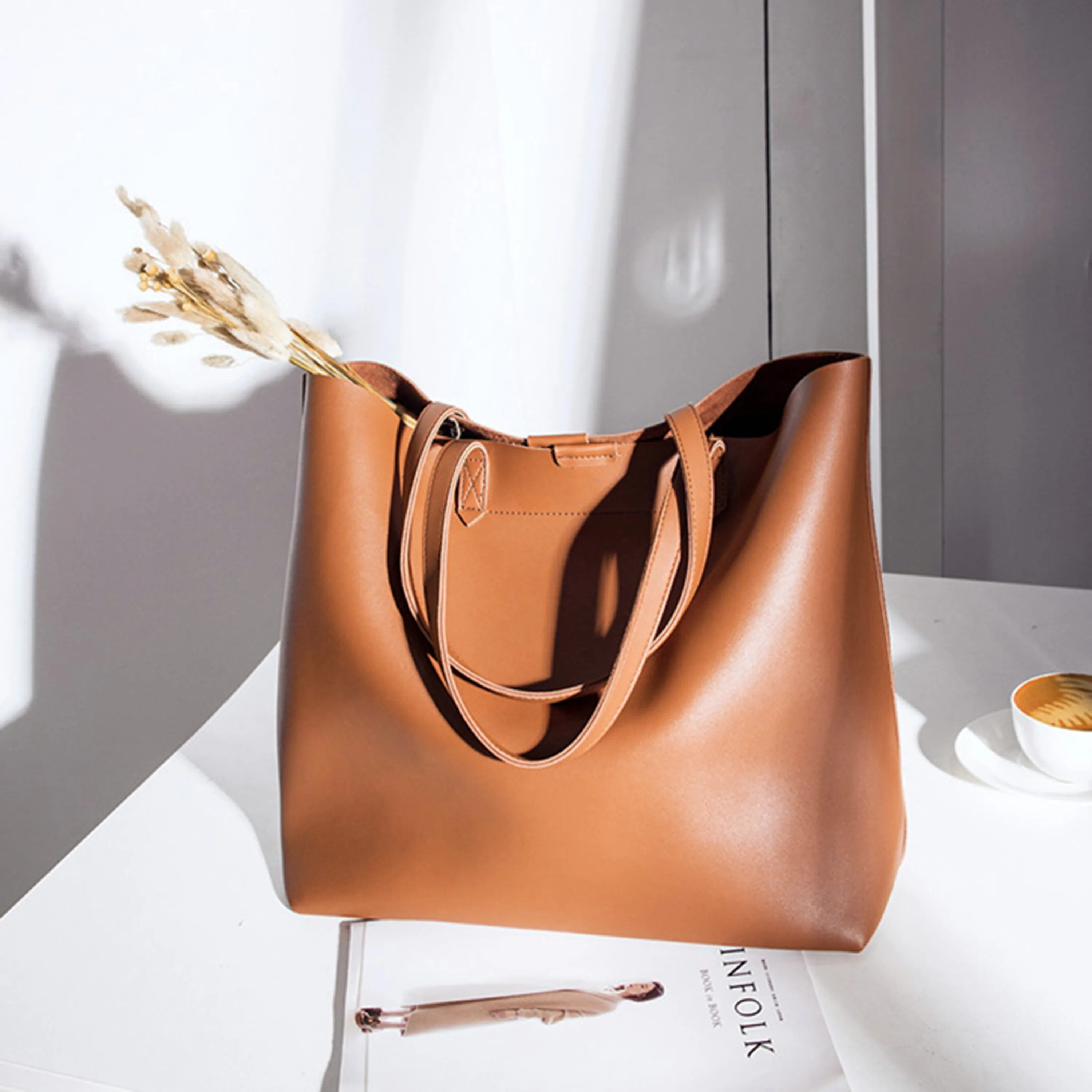 Oversized Tote Bag - Burnt Orange