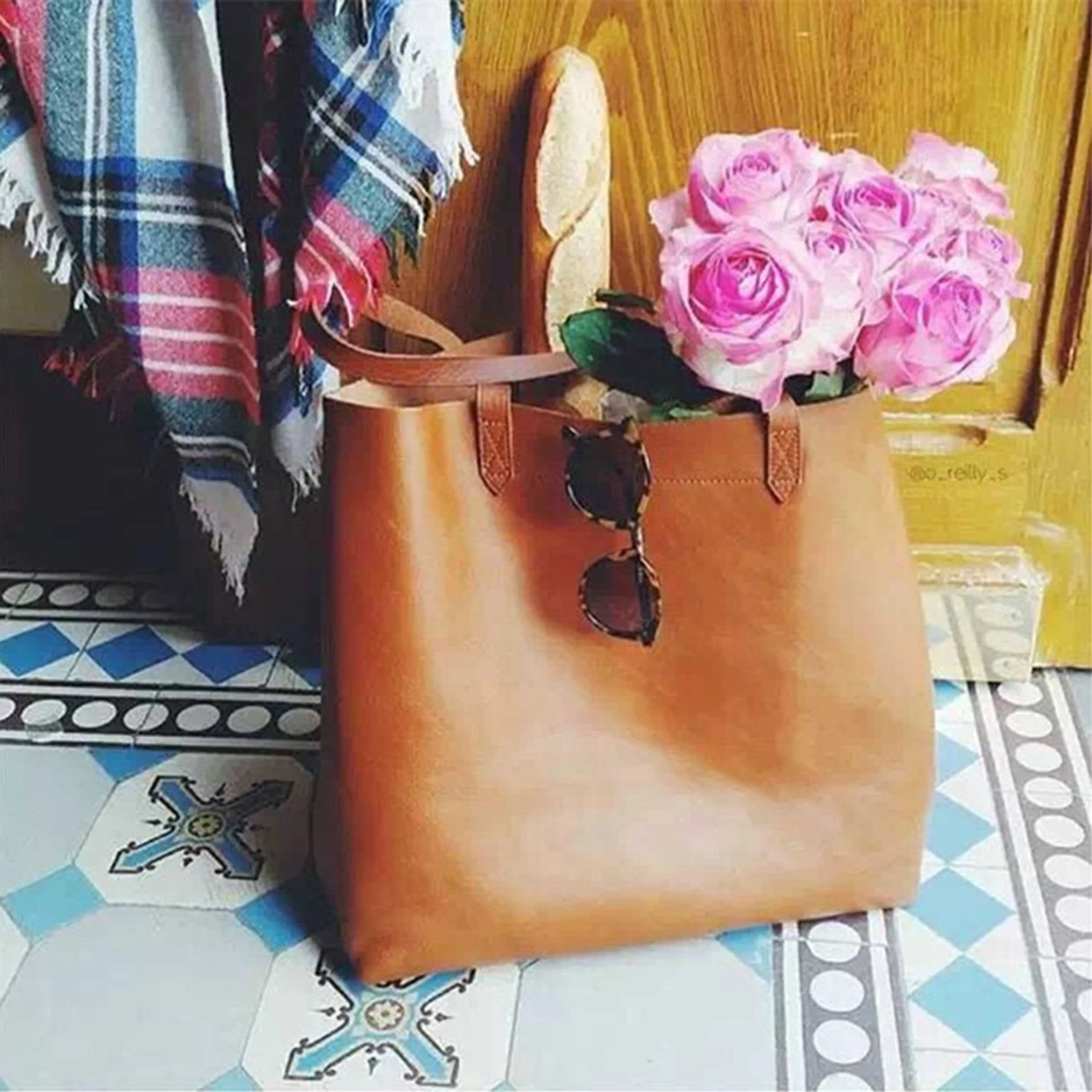 Oversized Tote Bag - Burnt Orange