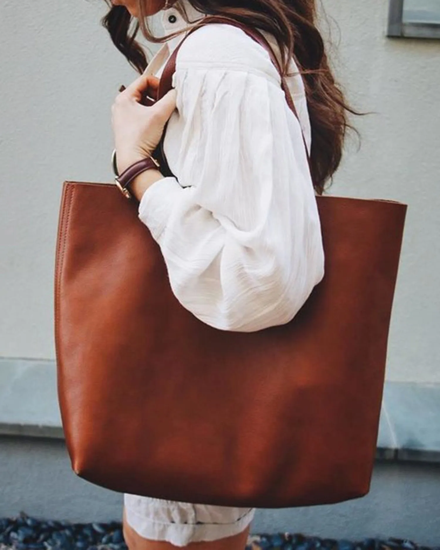 Oversized Tote Bag - Burnt Orange