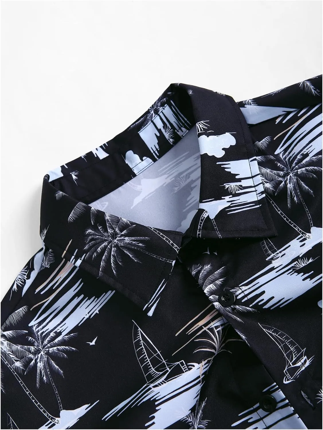 OYOANGLE Men's 2 Piece Set Hawaiian Outfits Button Down Shirt and Shorts Set Summer Beach Outfit