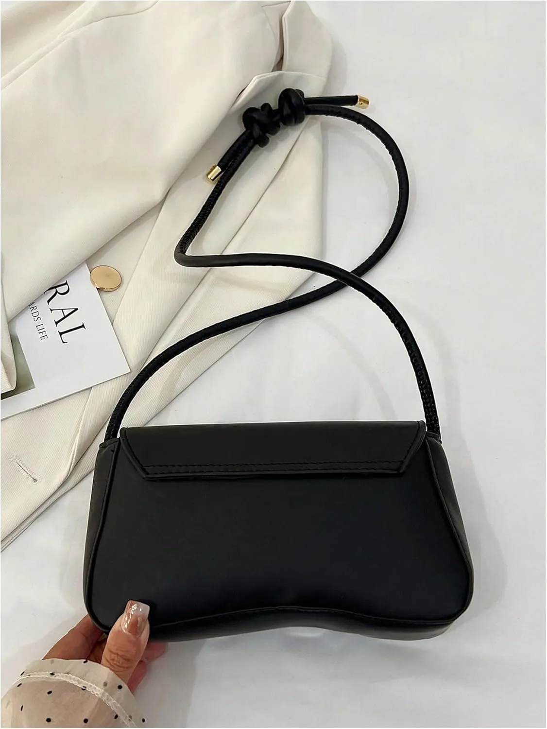 OYOANGLE Women's Small Leather Crossbody Bags Adjustable Strap Shoulder Bag Trendy Clutch Purse