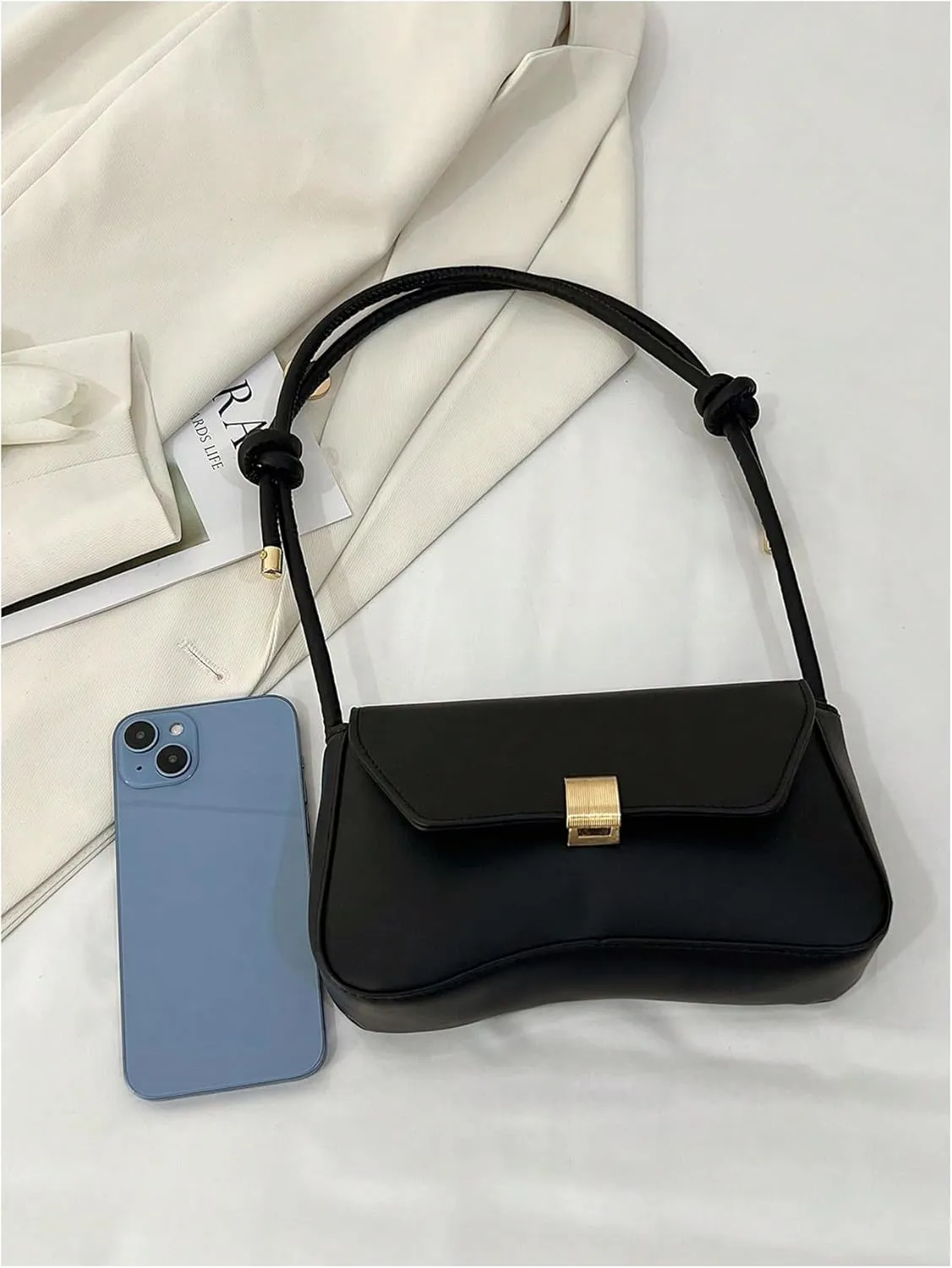 OYOANGLE Women's Small Leather Crossbody Bags Adjustable Strap Shoulder Bag Trendy Clutch Purse