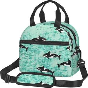 Pacific Ocean Biological Print Lunch Bag,Insulated Lunch Boxes,Suitable For Offices, Work, Or Picnics