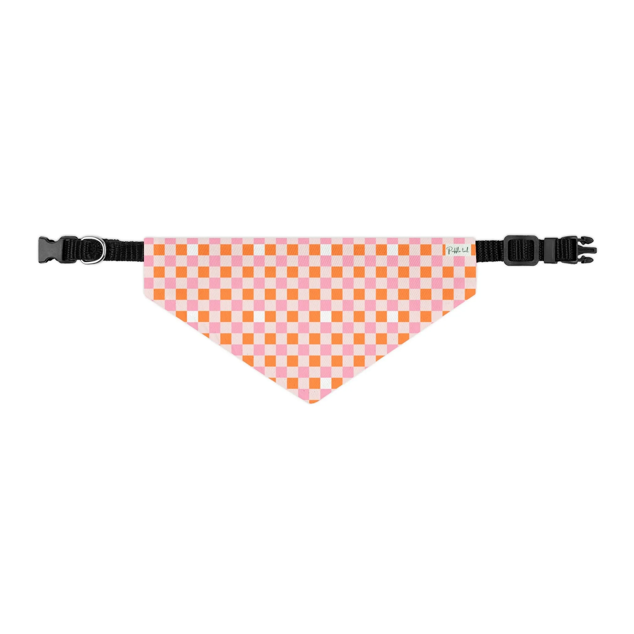 Peachy Checkered Collar-Bandana