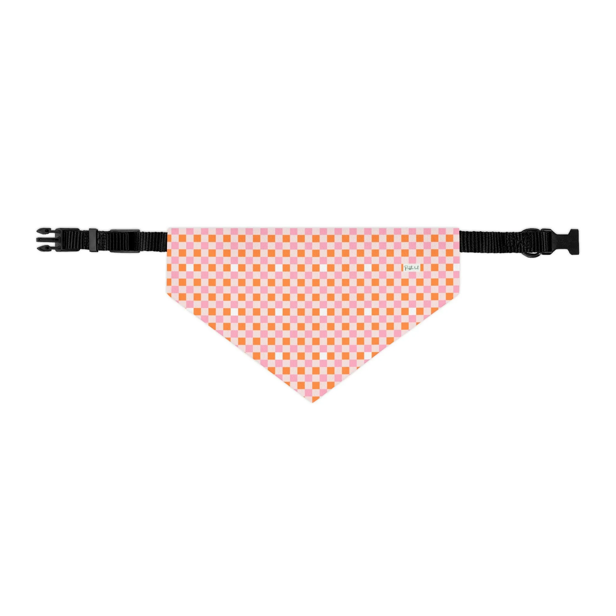 Peachy Checkered Collar-Bandana