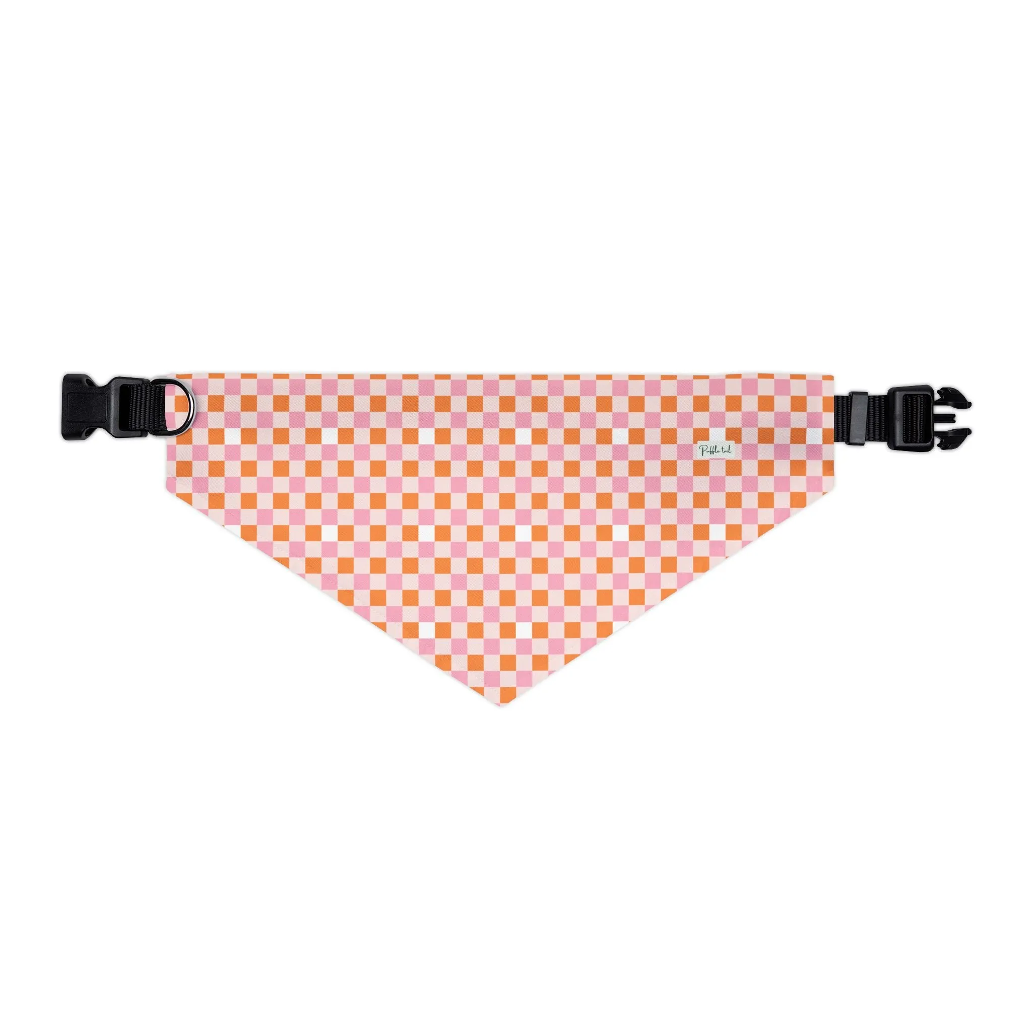 Peachy Checkered Collar-Bandana