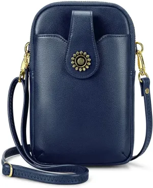 Peacocktion Small Crossbody Bags for Women, Leather RFID Cell Phone Purse, Trendy Travel Crossbody Purses with Zipper