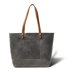 PEGAI Personalized 100% Leather Large Tote Bag for Women, Handmade, Organizer, Shoulder Detail, Laptop Can Fit, Amazing Gift Idea | Lasalle Grande, Basic, Rock