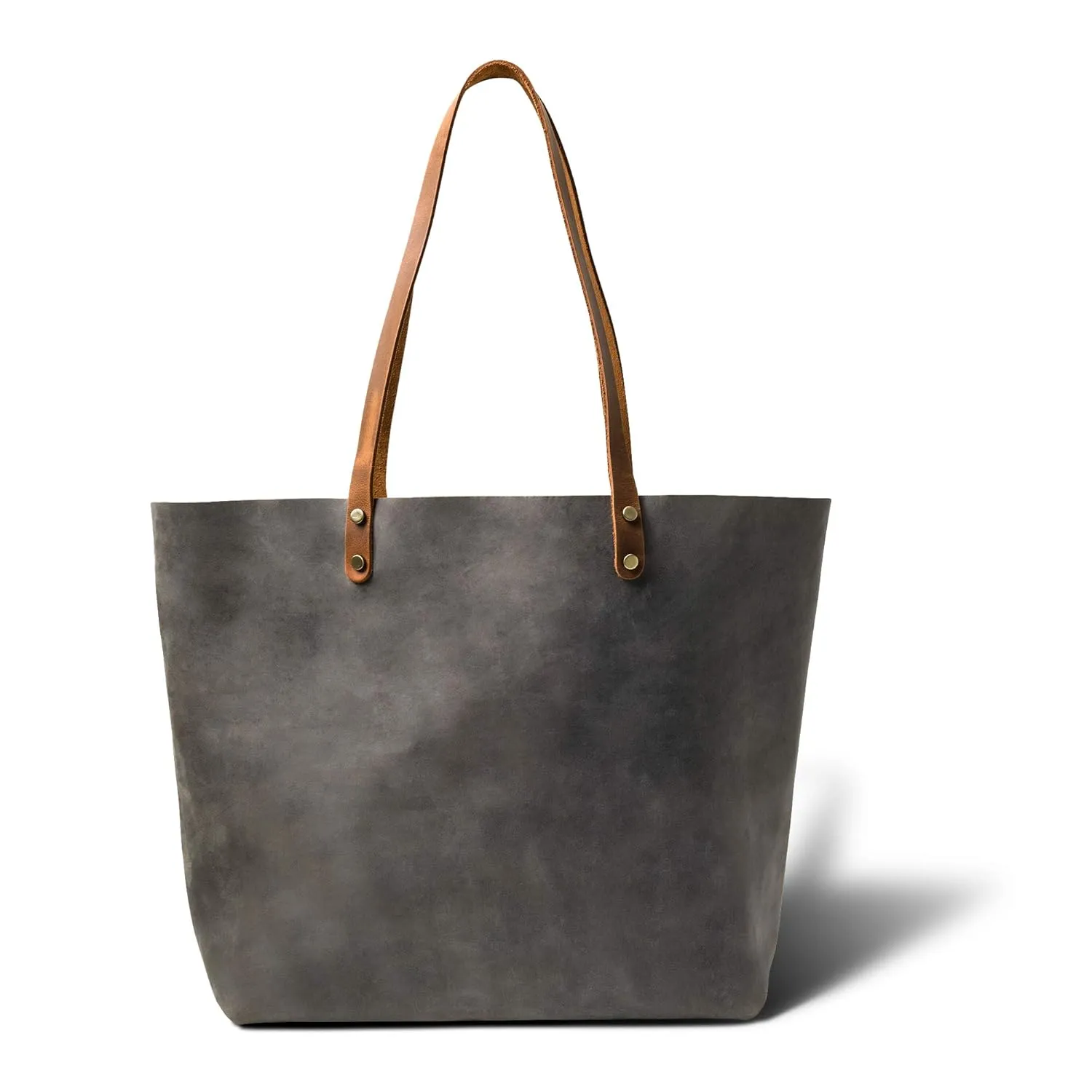 PEGAI Personalized 100% Leather Large Tote Bag for Women, Handmade, Organizer, Shoulder Detail, Laptop Can Fit, Amazing Gift Idea | Lasalle Grande, Basic, Rock