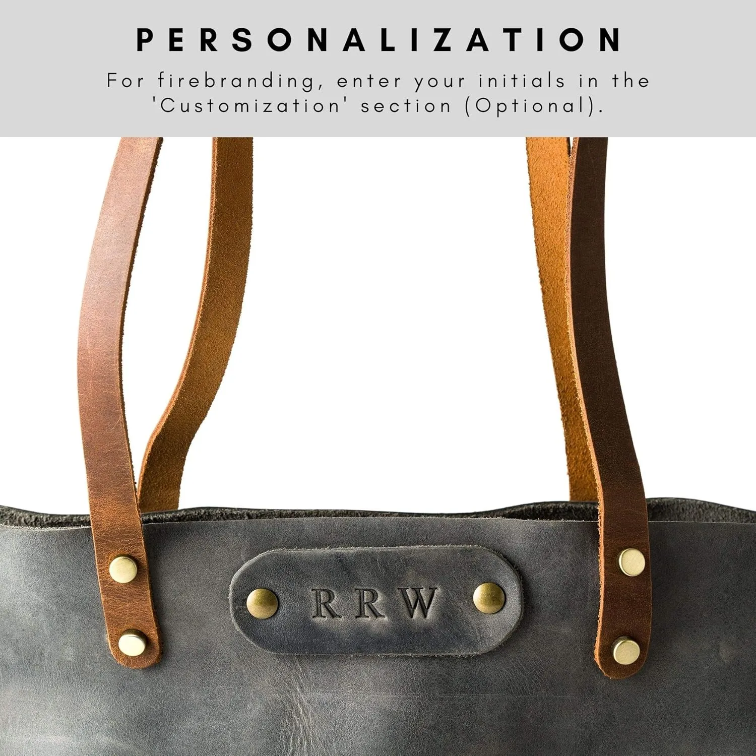 PEGAI Personalized 100% Leather Large Tote Bag for Women, Handmade, Organizer, Shoulder Detail, Laptop Can Fit, Amazing Gift Idea | Lasalle Grande, Basic, Rock