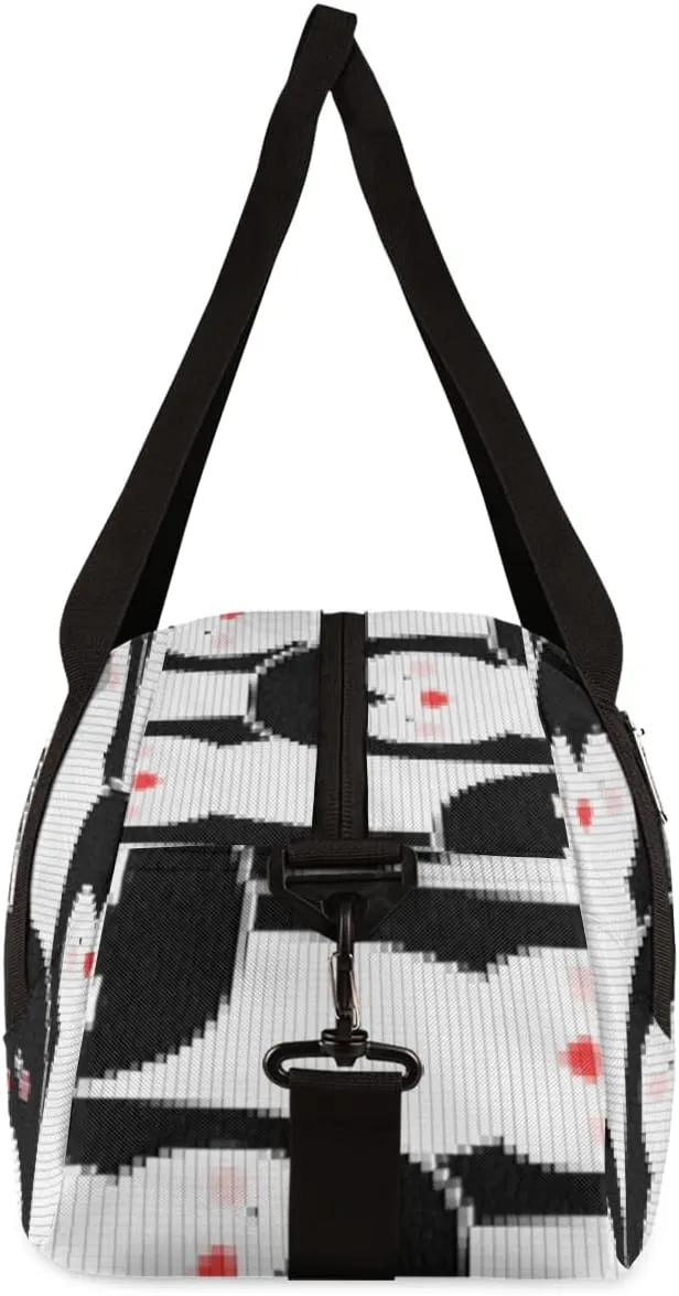 Penguins Kids Duffel Bag for Girls Boys Teens, Penguins Pixel Wind Dance Bag Overnight Small Duffel Bag Carry On Weekend Sports Gym Travel Bag for School Practice Gymnastics Ballet