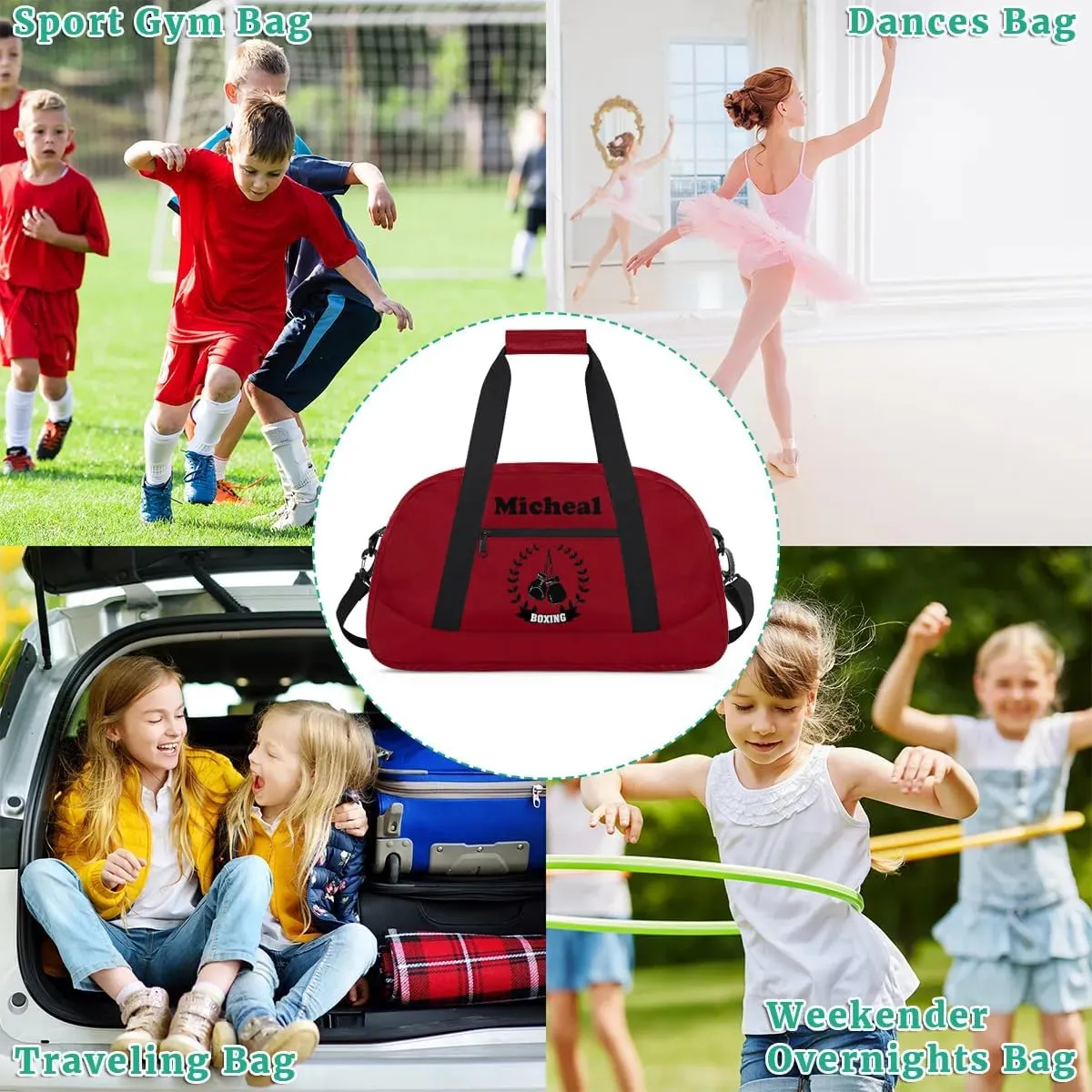 Personalized Boxing Duffel Bag for Boys, Custom Gym Bag Overnight Bags for Travel Weekender Practice