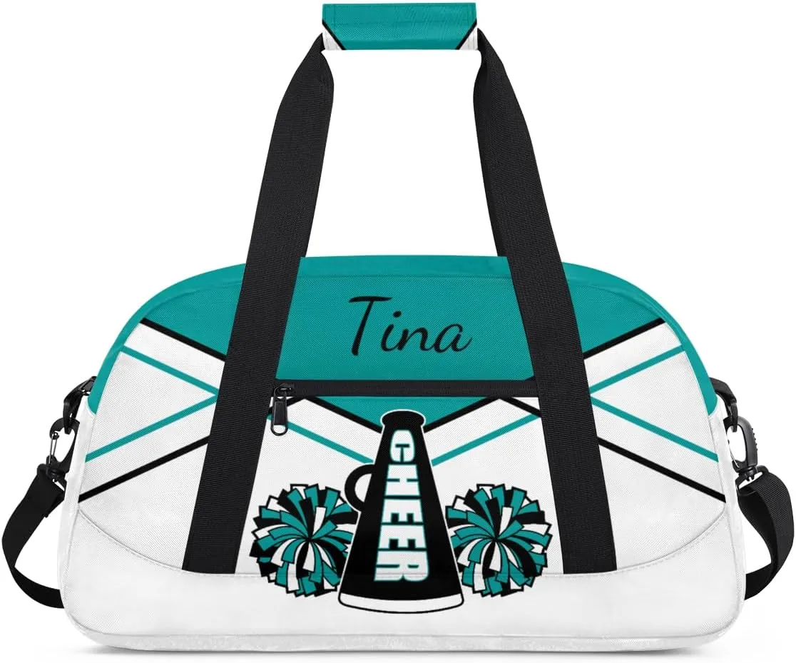 Personalized Gym Bag Duffel Bag for Girls, Custom Cheerleader Bag Overnight Bags for Gymnastics Travel Weekender Practice Cheering Horn
