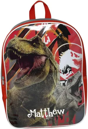Personalized Jurassic Park Backpack - Dinosaur Back to School or Travel Book Bag with Custom Name