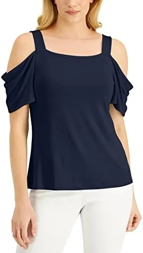 Petite Cold Shoulder Top