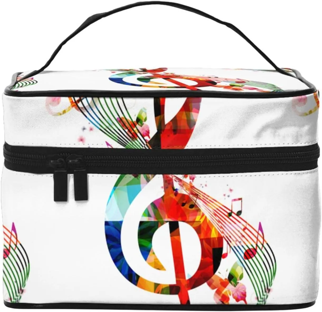 Peynir Musical Notes Rhythm Women Makeup Case Large Travel Cosmetic Bag Waterproof Toiletry Storage Bag