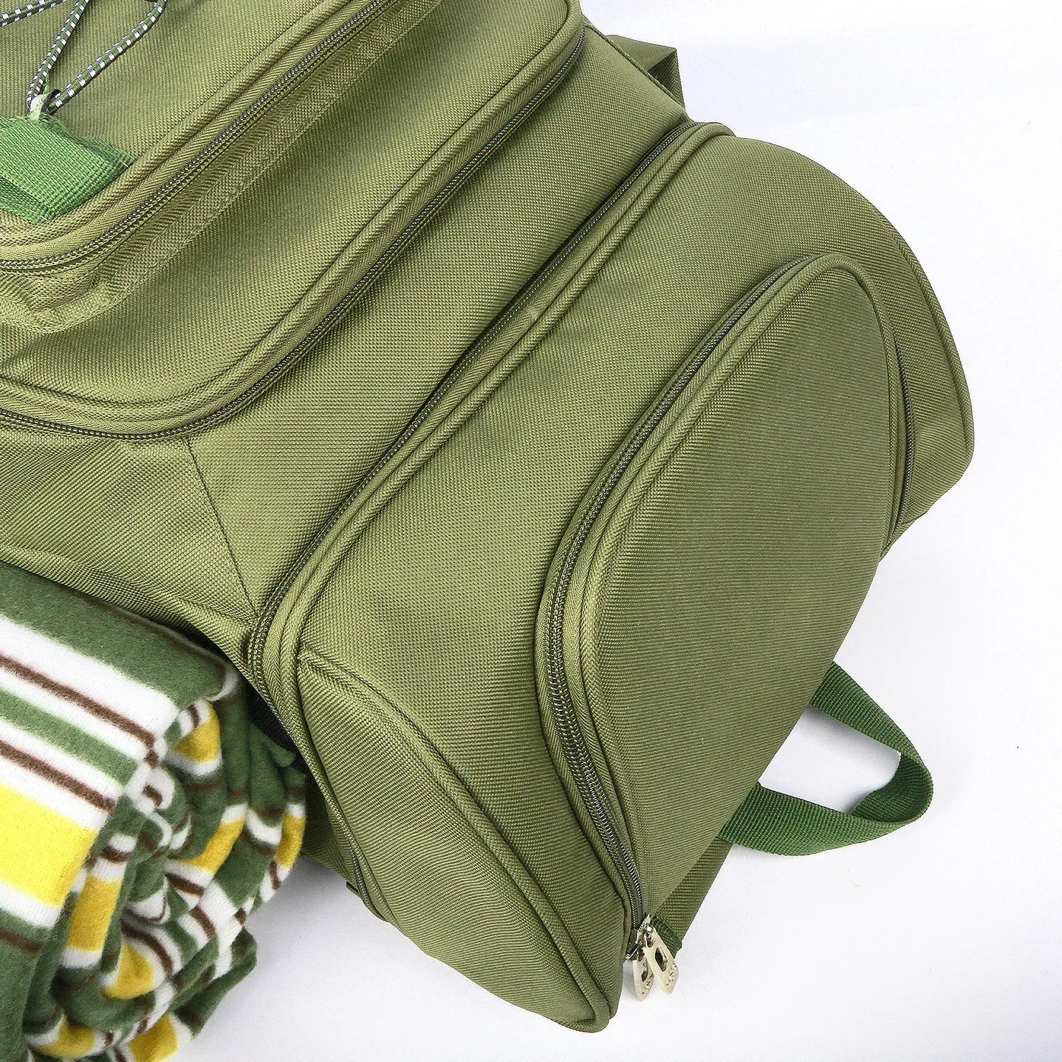 Picnic Basket Backpack with Insulated Cooler for Four