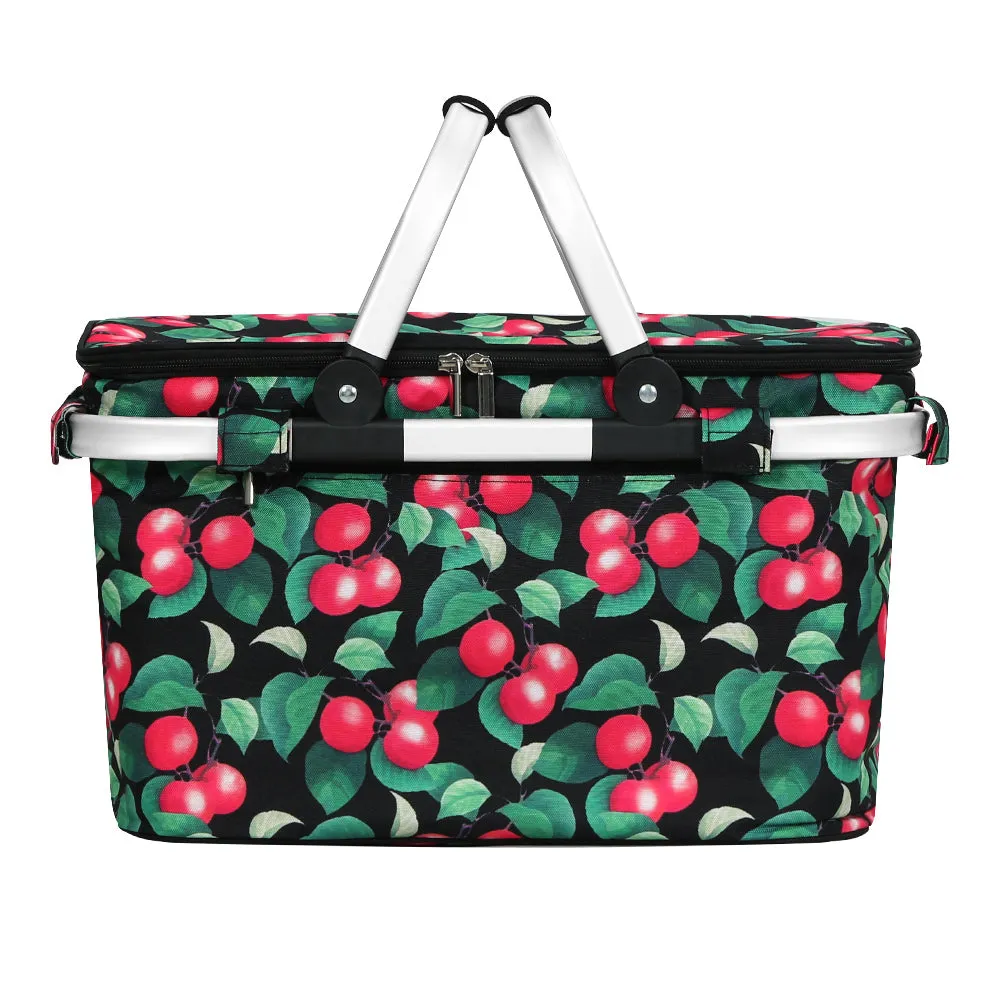 Picnic Basket Folding Bag Hamper Insulated Storage Food Cover