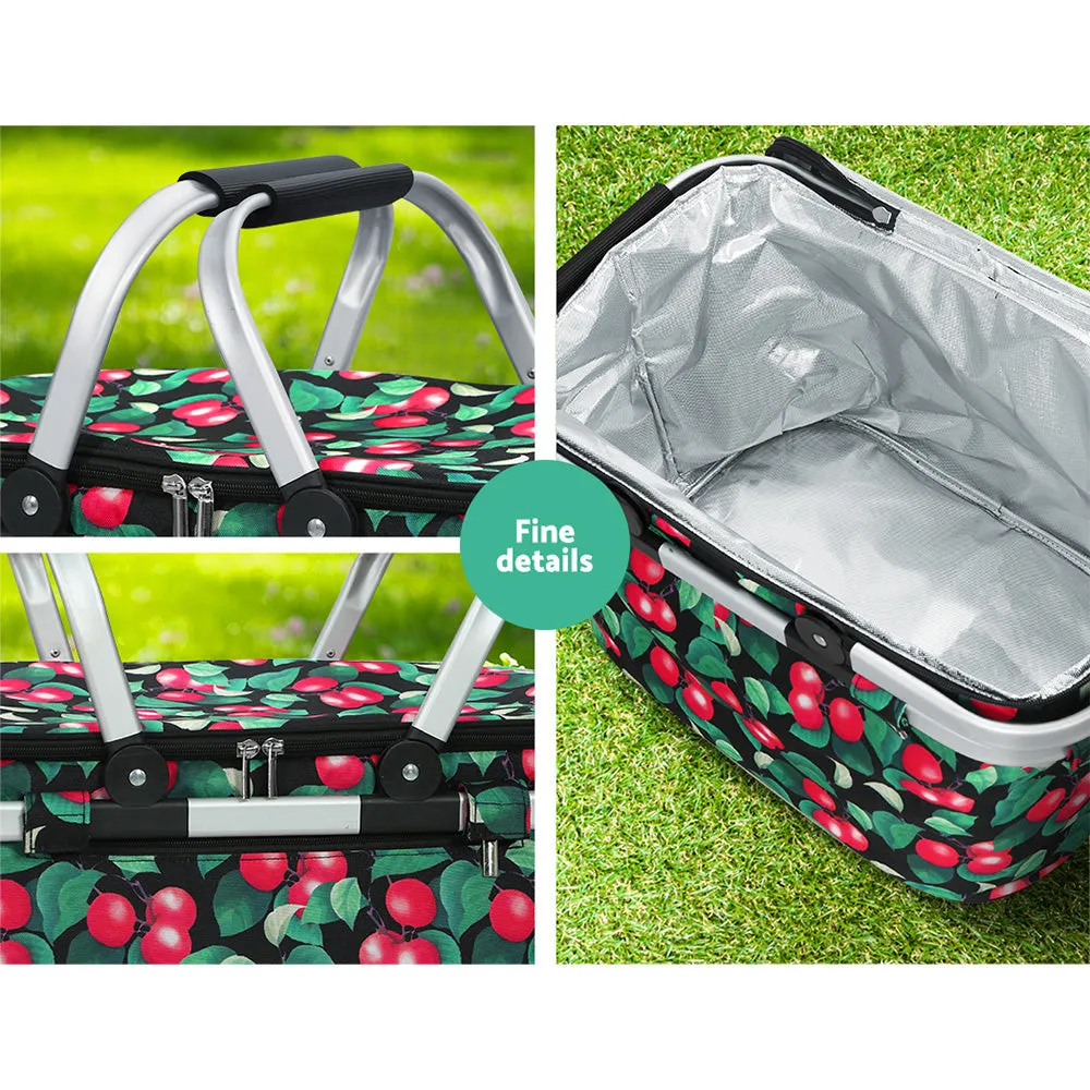 Picnic Basket Folding Bag Hamper Insulated Storage Food Cover